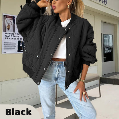 🎁Last Day Sale 49% Off🔥Solid Color Loose Thick Warm Bomber Jacket