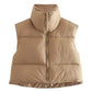🎁Last Day 49% Off🔥Women's Solid High Neck Zip Up Puffer Vest