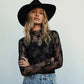 🔥Black Friday Promotion 49%OFF🔥Women's Floral Sheer Lace Layering Top with Thumb Hole