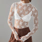 🔥Black Friday Promotion 49%OFF🔥Women's Floral Sheer Lace Layering Top with Thumb Hole