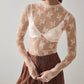 🔥Black Friday Promotion 49%OFF🔥Women's Floral Sheer Lace Layering Top with Thumb Hole