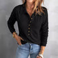 🏆2025 New Arrival🍂Women's Casual Comfortable Button V-Neck Lapel Bottom Shirt