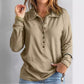 🏆2025 New Arrival🍂Women's Casual Comfortable Button V-Neck Lapel Bottom Shirt