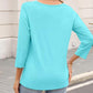 🌸Spring Specials💐Women's 3/4 Sleeve V Neck Solid Color Top