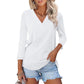 🌸Spring Specials💐Women's 3/4 Sleeve V Neck Solid Color Top