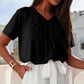 🔥Summer Hot Sale 50% OFF⏳Women's Casual Pleated V-Neck Short-Sleeve Top
