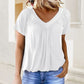 🔥Summer Hot Sale 50% OFF⏳Women's Casual Pleated V-Neck Short-Sleeve Top