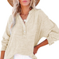 🏆🏆🔥Last Day Sale 50%🔥🌸🌸Women’s Casual Gauze Button Neck Long Sleeve Blouse