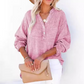 🏆🏆🔥Last Day Sale 50%🔥🌸🌸Women’s Casual Gauze Button Neck Long Sleeve Blouse