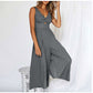 Cutout V-Neck Women's Wide-Leg Jumpsuit
