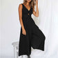 Cutout V-Neck Women's Wide-Leg Jumpsuit