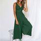 Cutout V-Neck Women's Wide-Leg Jumpsuit