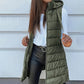 ❄️ Women Long Puffer Vest 👗 | Solid Color | Sleeveless | Hooded | Winter Wear 💕