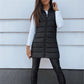 ❄️ Women Long Puffer Vest 👗 | Solid Color | Sleeveless | Hooded | Winter Wear 💕