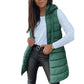 ❄️ Women Long Puffer Vest 👗 | Solid Color | Sleeveless | Hooded | Winter Wear 💕