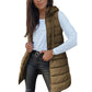 ❄️ Women Long Puffer Vest 👗 | Solid Color | Sleeveless | Hooded | Winter Wear 💕