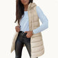 ❄️ Women Long Puffer Vest 👗 | Solid Color | Sleeveless | Hooded | Winter Wear 💕
