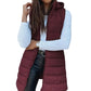 ❄️ Women Long Puffer Vest 👗 | Solid Color | Sleeveless | Hooded | Winter Wear 💕