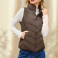🔥Womens Sleeveless Zip Up Outerwear Stand Collar Quilted Puffer Vest(Buy 2 Free Shipping)