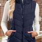 🔥Womens Sleeveless Zip Up Outerwear Stand Collar Quilted Puffer Vest(Buy 2 Free Shipping)