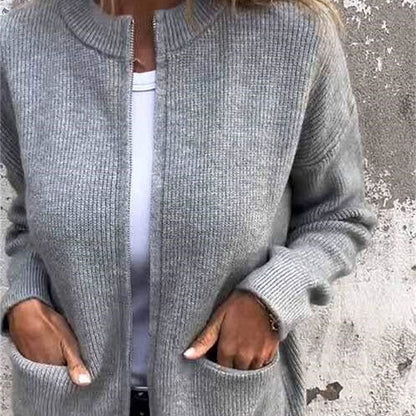 🎁2025 Early Christmas Sale🎄Women's Cozy Zipper Knitted Jacket