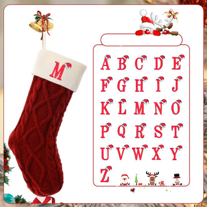 🎅Christmas Gift Idea ￡8.99!!🎁Personalized Initial Knitted Christmas Stocking