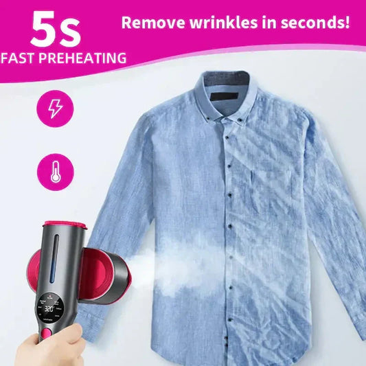 🥳2026 HOT SALE💞50K+ SOLD!💥💥 50% OFF! Steam Iron & Steamer 2-in-1 – Kills 99.99% mites & bacteria. 5s preheat, 150ml tank. Ceramic plate, even heat. Safe for silk to cotton. Your fabric care essential. 🛡️🌿