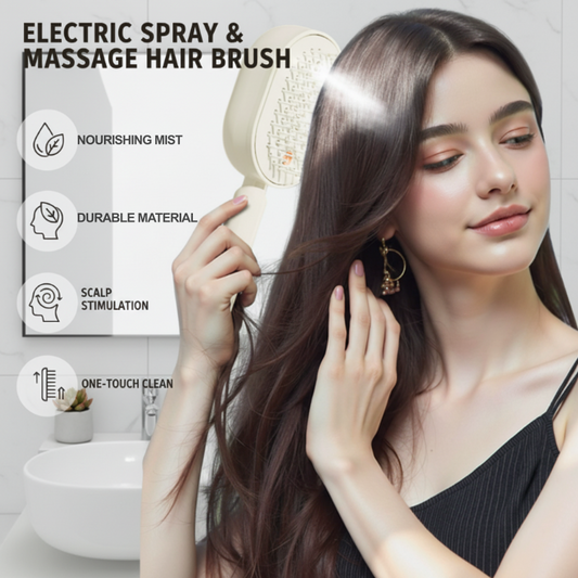 📢📢Last Day 50 % OFF !! ⏰Electric Spray & Massage Hair Brush✨