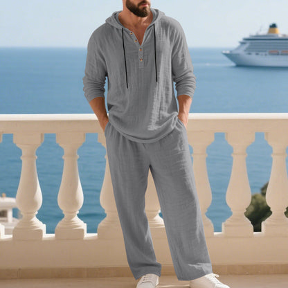 ⏳Limited time 60% OFF⏰Men's Hooded Casual Loose Top & Pants 2-Piece Set