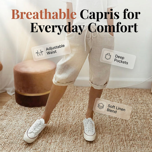 ⏳SUMMER HOT SALE⏰Women's Casual Cotton Linen Capris