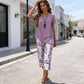 🥳50% OFF!🔥Casual Round Neck Layered Tunic Top and Wide Leg Pants Set