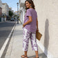 🥳50% OFF!🔥Casual Round Neck Layered Tunic Top and Wide Leg Pants Set
