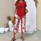 🥳50% OFF!🔥Casual Round Neck Layered Tunic Top and Wide Leg Pants Set