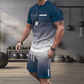 🏖️Summer Cool Deal: ONLY ￡15.99!!😎Men's Gradient Color T-Shirt & Shorts Set