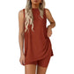 🟣Summer Hot Sale 49% OFF🧊Sleeveless Crewneck Women's 2 Piece Sets Summer Matching Lounge Shorts Set Resort Airport Travel Outfit Split Hem Casual Clothes