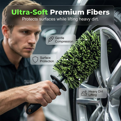 ⏰Last Day Sale 49% OFF🔥Ultra Soft Deep Reach Wheel Barrel Brush | Scratch-Free Rim Cleaner for Brake Calipers & Wheel Wells