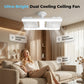 Dual-Head Ceiling Fan with LED Light