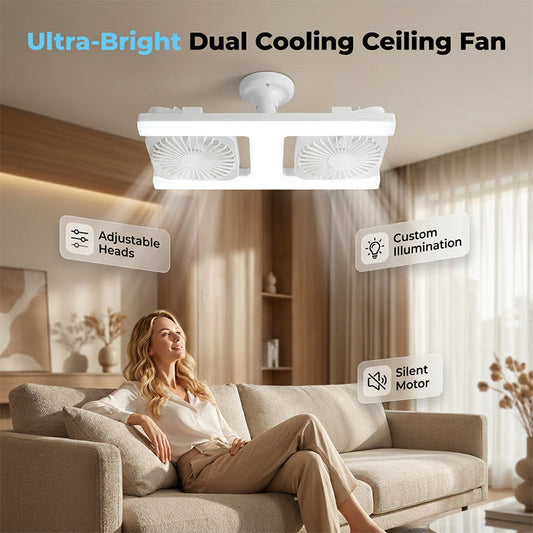 ⏳LAST DAY SALE 50% OFF!!🌬️Dual-Head Ceiling Fan with LED Light