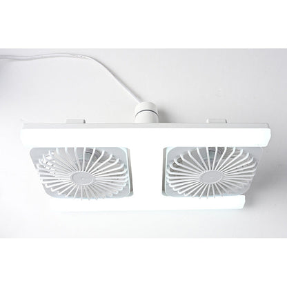 Dual-Head Ceiling Fan with LED Light