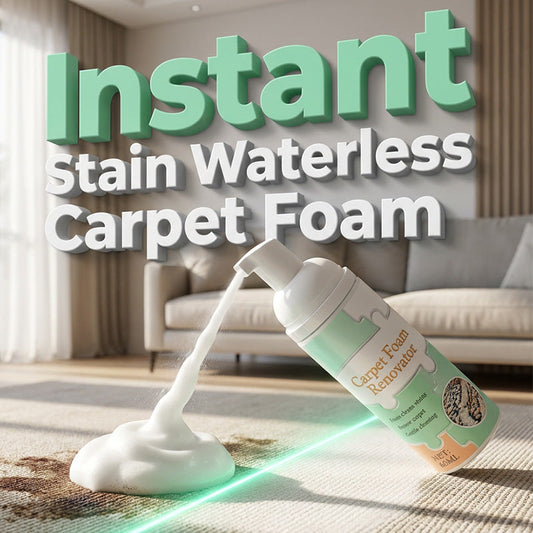 ⏳LAST DAY SALE ONLY￡6.99! ✨Waterless Carpet Cleaning Foam – Instant stain lift, no wet mess. Advanced micro‑foam penetrates deep – just foam & wipe! 🏠💨