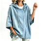 ⏳ LAST DAY SALE | 50% OFF✨Women's Casual Loose Denim Hoodie – Relaxed Comfort & Effortless Autumn Style