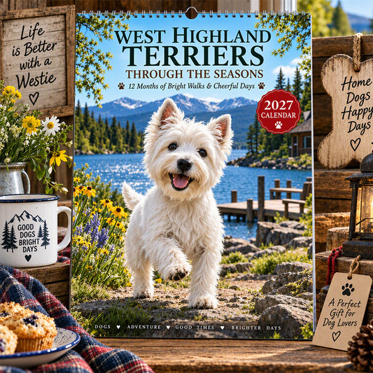 💕LAST DAY-50% OFF✨️West Highland Terriers 2027 Calendar